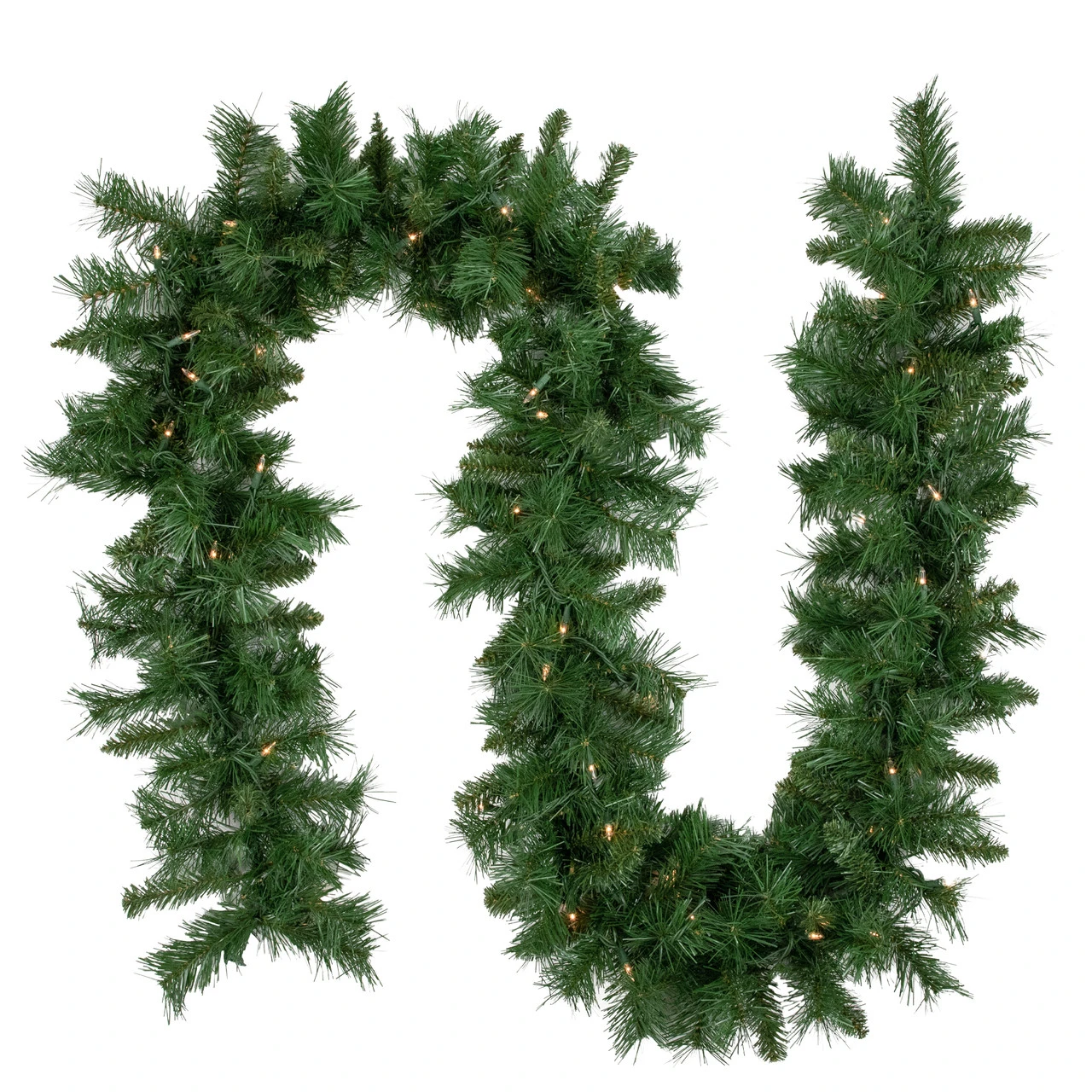 9' X 10" Pre-Lit Chatham Pine Artificial Christmas Garland, Clear Lights 3 9' X 10" Pre-Lit Chatham Pine Artificial Christmas Garland, Clear Lights