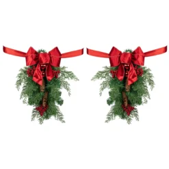 Set Of 2 Mixed Cedar And Pine Christmas Chair Back Swags 10 Set Of 2 Mixed Cedar And Pine Christmas Chair Back Swags -Noel Twinkle Shop northlight z94040 1 44533.1667488592