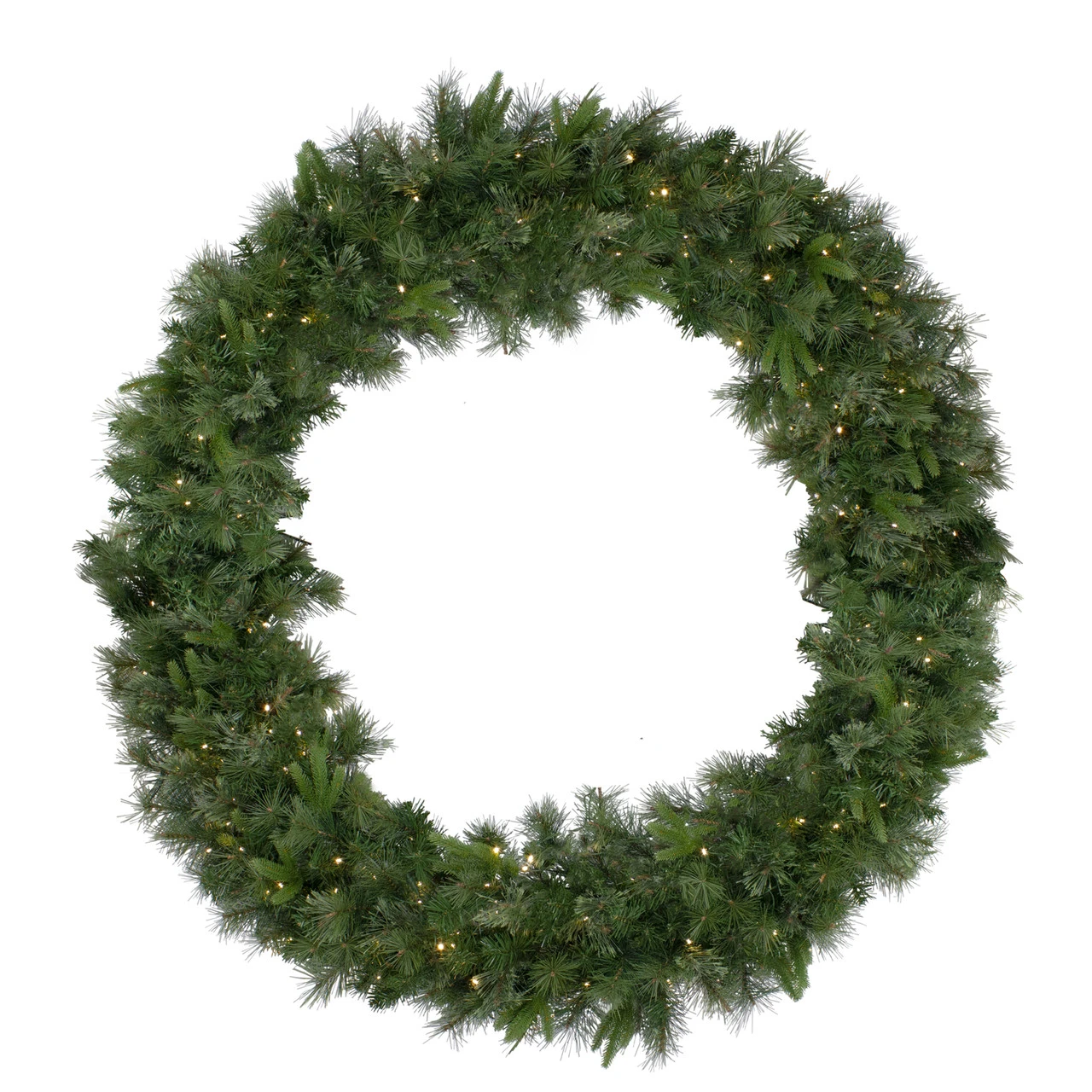 Pre-Lit Ashcroft Cashmere Pine Commercial Artificial Christmas Wreath - 60-Inch, Warm White Lights 3 Pre-Lit Ashcroft Cashmere Pine Commercial Artificial Christmas Wreath - 60-Inch, Warm White Lights