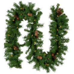 9' X 12" Pre-Lit Dakota Red Pine Artificial Christmas Garland, Clear Dura-Lit Lights