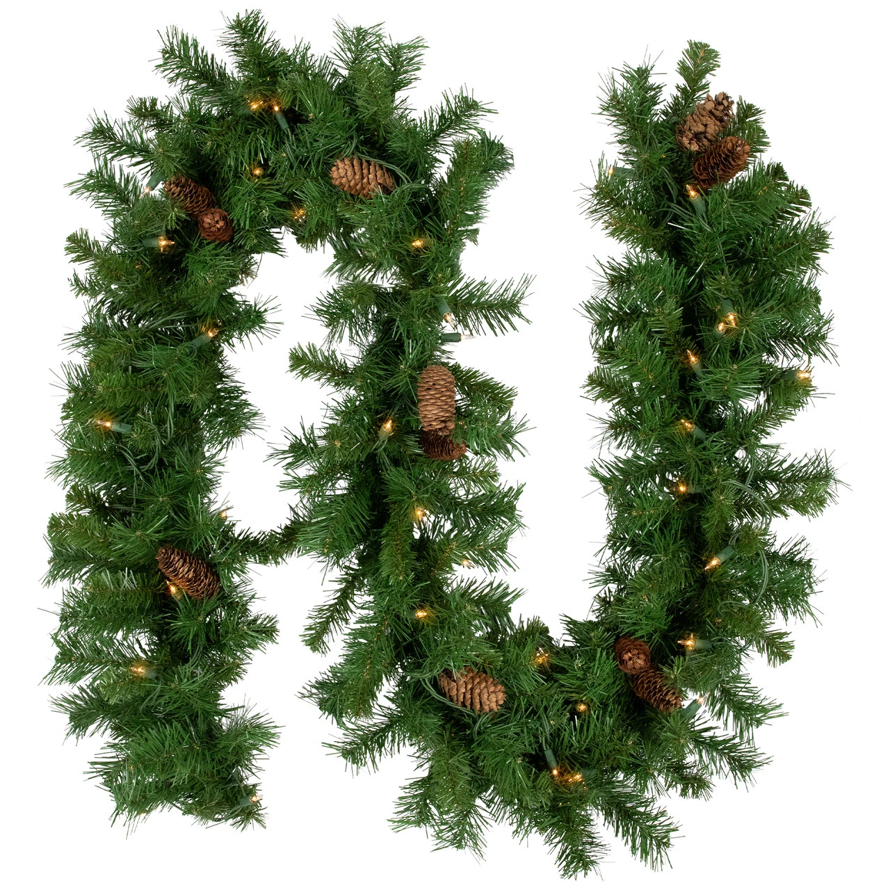 9' X 12" Pre-Lit Dakota Red Pine Artificial Christmas Garland, Clear Dura-Lit Lights 3 9' X 12" Pre-Lit Dakota Red Pine Artificial Christmas Garland, Clear Dura-Lit Lights