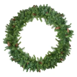 Green And Brown Pine Artificial Christmas Wreath - 48-Inch, Unlit