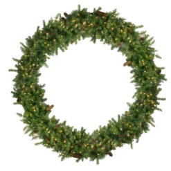 Pre-Lit Dakota Pine Artificial Christmas Wreath, 72-Inch, Warm White LED Lights