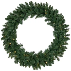 Pre-Lit Buffalo Fir Artificial Christmas Wreath - 36-Inch, Warm White LED Lights