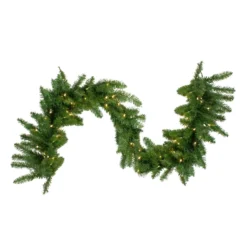 25' X 18 Pre-Lit Buffalo Fir Commercial Artificial Christmas Garland -Warm White LED Lights