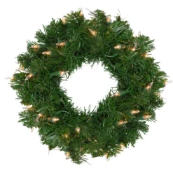 Pre-Lit Deluxe Windsor Pine Artificial Christmas Wreath - 12-Inch, Clear Lights
