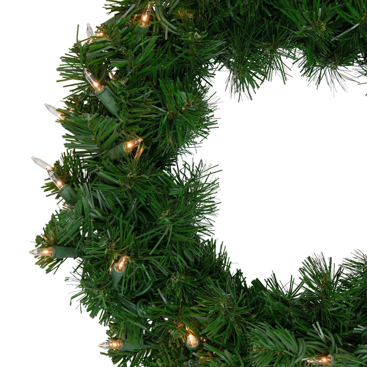 Deluxe Windsor Pine Artificial Christmas Wreath - 16-Inch, Clear Lights 4 Deluxe Windsor Pine Artificial Christmas Wreath - 16-Inch, Clear Lights - Image 2