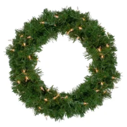 18" Deluxe Windsor Pine Artificial Christmas Wreath - Clear Lights