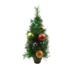 2' Green Potted Pine Ball Ornaments Medium Artificial Christmas Tree - Unlit