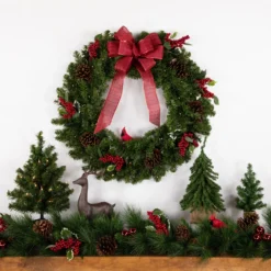 Pre-Lit Canadian Pine Artificial Christmas Wreath, 30-Inch, Clear Lights -Noel Twinkle Shop northlightv15839b 10497.1682607490