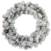Pre-lit Heavily Flocked Madison Pine Artificial Christmas Wreath, 24-Inch, Clear Lights -Noel Twinkle Shop northligth sm92919 1 49740.1684450198