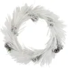 24" White Flocked Artificial Christmas Wreath With Pine Cones 2 24" White Flocked Artificial Christmas Wreath With Pine Cones -Noel Twinkle Shop northlught z94019 1 50097.1678380739