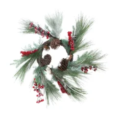 Berries With Pine Cones And Pine Sprigs Artificial Christmas Wreath - 32-Inch, Unlit
