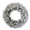 24" Pre-Lit LED Snowy Iceland Fir Artificial Christmas Wreath - Warm White Lights -Noel Twinkle Shop peil2 300 24wb1 01 63956.1667574287