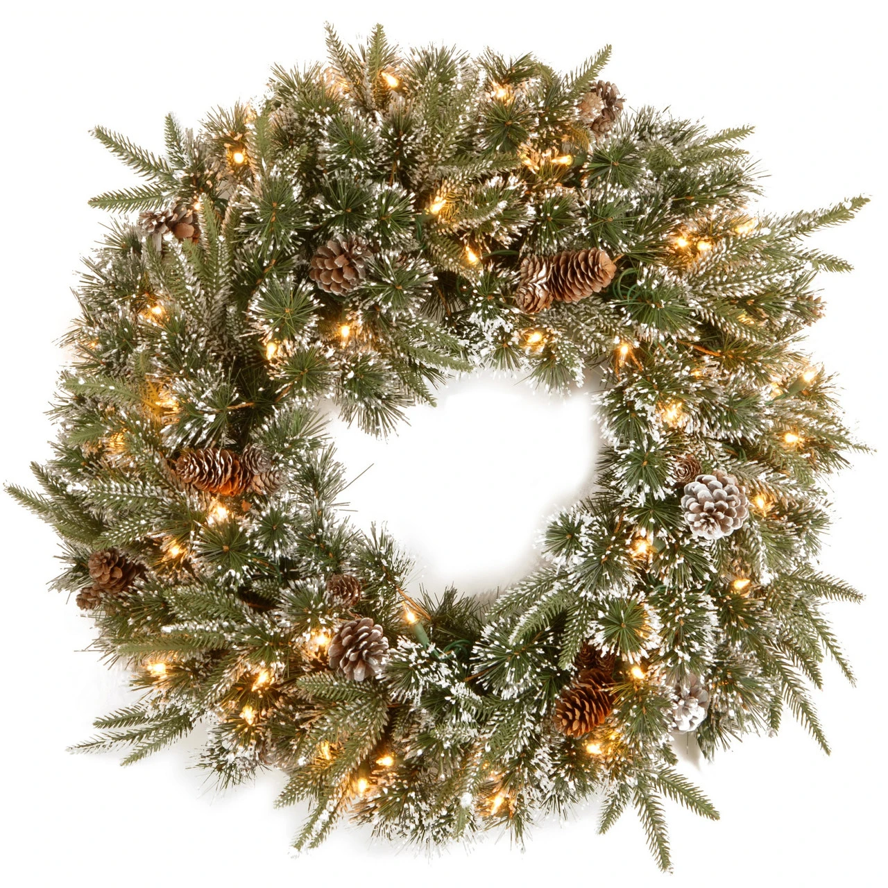Pre-Lit Liberty Pine Artificial Christmas Wreath - 24-Inch, Clear Lights 3 Pre-Lit Liberty Pine Artificial Christmas Wreath - 24-Inch, Clear Lights