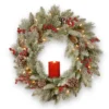 24" Pre-Lit Snowy Bristle Berry Artificial Christmas Wreath - Warm White LED Lights/BO 2 24" Pre-Lit Snowy Bristle Berry Artificial Christmas Wreath - Warm White LED Lights/BO -Noel Twinkle Shop pesb3 300 24wbr 08104.1667536237