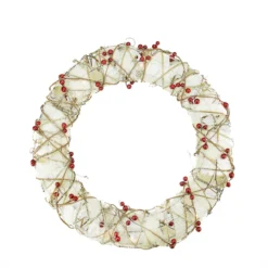 Pre-Lit Berry Artificial Christmas Wreath - 18-Inch, Clear Lights