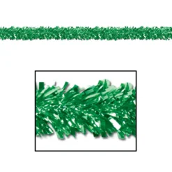 Club Pack Of 12 Shiny Metallic Green Foil Tinsel 6-Ply St. Patrick's Day Garlands 15' - Unlit