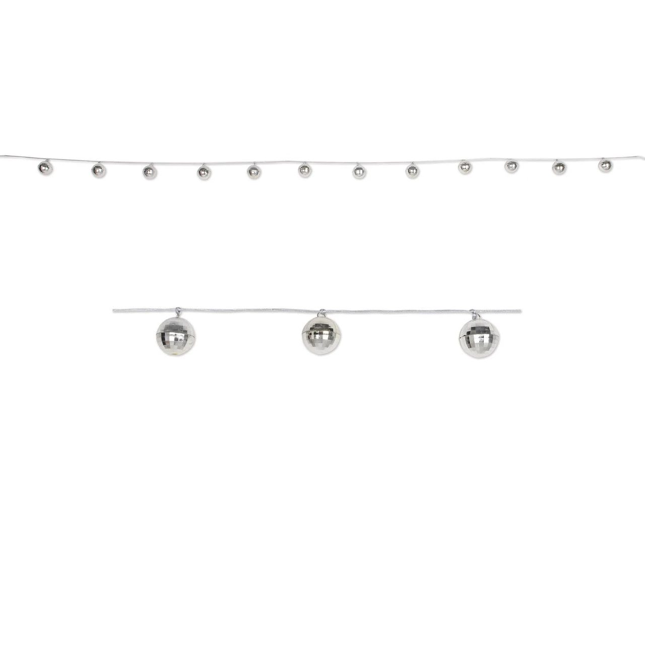 Club Pack Of 12 Decorative Metallic Hanging Disco Ball Garland 1.5" X 78" 3 Club Pack Of 12 Decorative Metallic Hanging Disco Ball Garland 1.5" X 78"