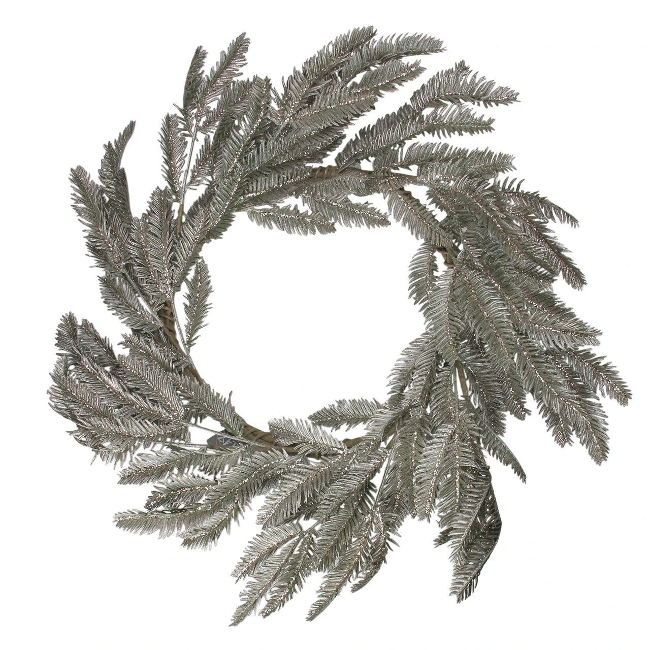 Green And Silver Glittered Pine Artificial Christmas Wreath - 22-Inch, Unlit 3 Green And Silver Glittered Pine Artificial Christmas Wreath - 22-Inch, Unlit