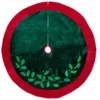 48" Dark Green Holly And Berry Velveteen Christmas Tree Skirt -Noel Twinkle Shop rowaehtbt3cvmbs5uxmhplsyfrrmkfk5 00468.1684253438
