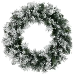 Heavily Flocked Pine Artificial Christmas Wreath, 24-Inch, Unlit