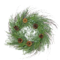 30" Mixed Cedar Pine Cone And Juniper Berry Artificial Christmas Wreath - Unlit