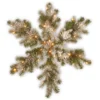 35" Snow Capped Mountain Pine Snowflake Battery Operated LED Lights Wreath