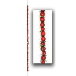 55" Red And Green Crabapple Artificial Christmas Garland - Unlit