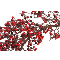 24" Autumn Harvest Red And Burgundy Currant Berry Artificial Wreath - Unlit -Noel Twinkle Shop select xb174 24 rbu 3 95052.1667491187