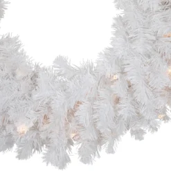 Pre-Lit Snow White Artificial Christmas Wreath, 24-Inch, Clear Lights 7 Pre-Lit Snow White Artificial Christmas Wreath, 24-Inch, Clear Lights -Noel Twinkle Shop sienna 34436511 2 70889.1682447041