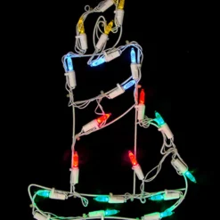 12" Lighted White Battery Operated LED Candle Christmas Window Silhouette Decoration