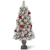 4’ Pre-Lit Snowy Bristle Pine Entrance Tree With Clear Lights In Silver Pot 2 4’ Pre-Lit Snowy Bristle Pine Entrance Tree With Clear Lights In Silver Pot -Noel Twinkle Shop snp7 308 40 54043.1667488127