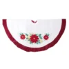 48" Ivory And Red Poinsettia Christmas Tree Skirt With Beads -Noel Twinkle Shop sterling 22112005 1 17696.1667662743