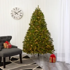 6' Pre-Lit Cambridge Flat Back Artificial Christmas Wall Tree, Warm White LED Lights 15 6' Pre-Lit Cambridge Flat Back Artificial Christmas Wall Tree, Warm White LED Lights -Noel Twinkle Shop t1438 7 17452.1667528960