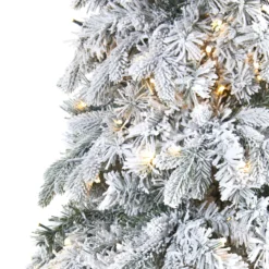 8' Pre-Lit Flocked Vermont Pine Artificial Christmas Tree, Warm Clear LED Lights 12 8' Pre-Lit Flocked Vermont Pine Artificial Christmas Tree, Warm Clear LED Lights -Noel Twinkle Shop t1773 4 17539.1681393457