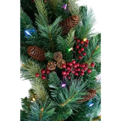 9' X 12" Pre-Lit Woodland Berry Artificial Christmas Garland, LED Lights