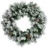 24" Snowy Flocked Angel Pine With Pine Cones Artificial Christmas Wreath - Unlit