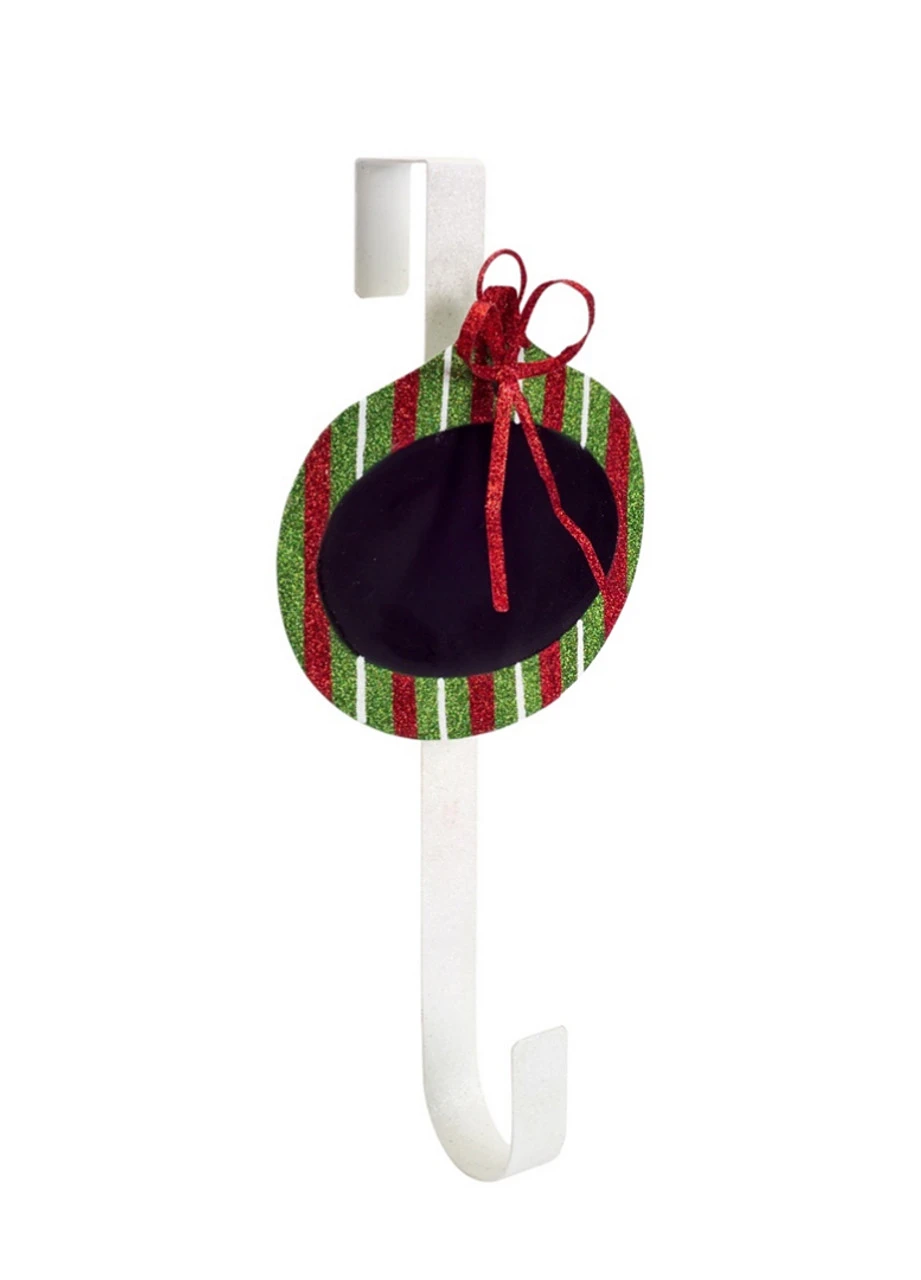 18" Red And Green White Striped Chalkboard With Bow Christmas Wreath Hanger 3 18" Red And Green White Striped Chalkboard With Bow Christmas Wreath Hanger