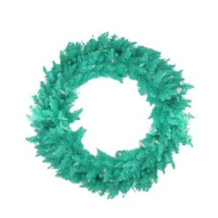 Pre-Lit Teal Green Ashley Spruce Artificial Christmas Wreath - 48-Inch, Clear And Green Lights