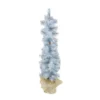 2' Blue Potted Frosted Pine Slim Artificial Christmas Tree - Unlit