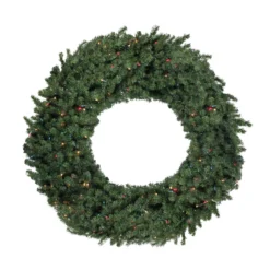 6' Pre-Lit Commercial Canadian Pine Artificial Christmas Wreath - Multi Lights
