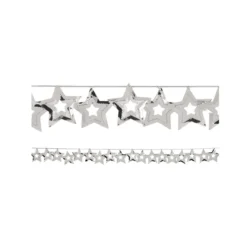 12 Confetti Metallic Silver Cutout Stars Hanging Christmas Party Garlands 108'
