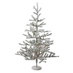 3' Pre-Lit Flocked Alpine Twig Artificial Christmas Tree - Warm White Lights