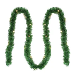 12' Pre-Lit Green Pine Artificial Christmas Garland - Clear Lights