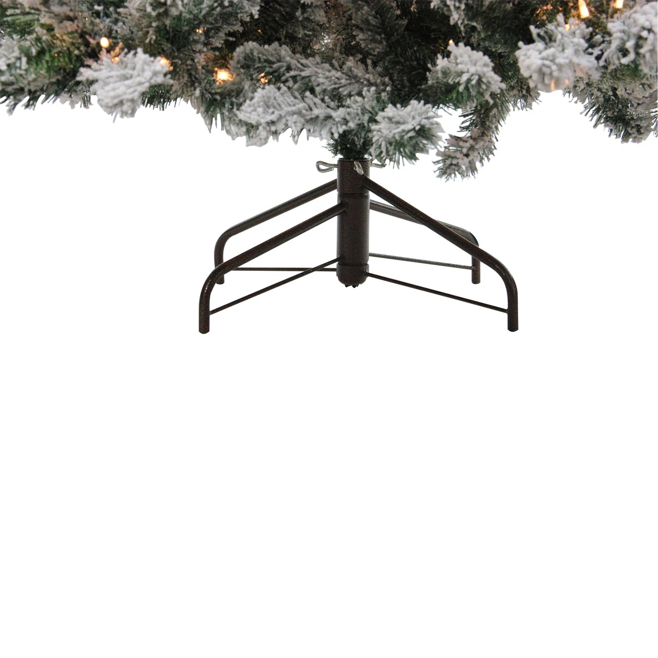 7.5' Pre-Lit Full Flocked Natural Emerald Artificial Christmas Tree - Warm Clear Lights 6 7.5' Pre-Lit Full Flocked Natural Emerald Artificial Christmas Tree - Warm Clear Lights - Image 4