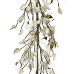 5' X 5" White And Brown Cotton With Pod Artificial Christmas Garland - Unlit