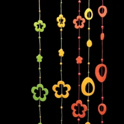 Orange Fuzzy Felt Egg Garland 3" X 19.8 Yards