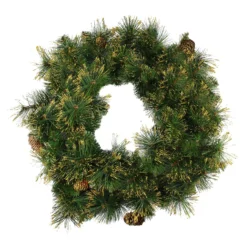 Mixed Pine Glittered Pine Cone Artificial Christmas Wreath - 24-Inch, Unlit