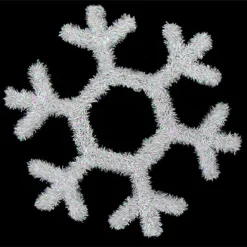 16.5" White Iridescent Snowflake Hanging Christmas Decoration